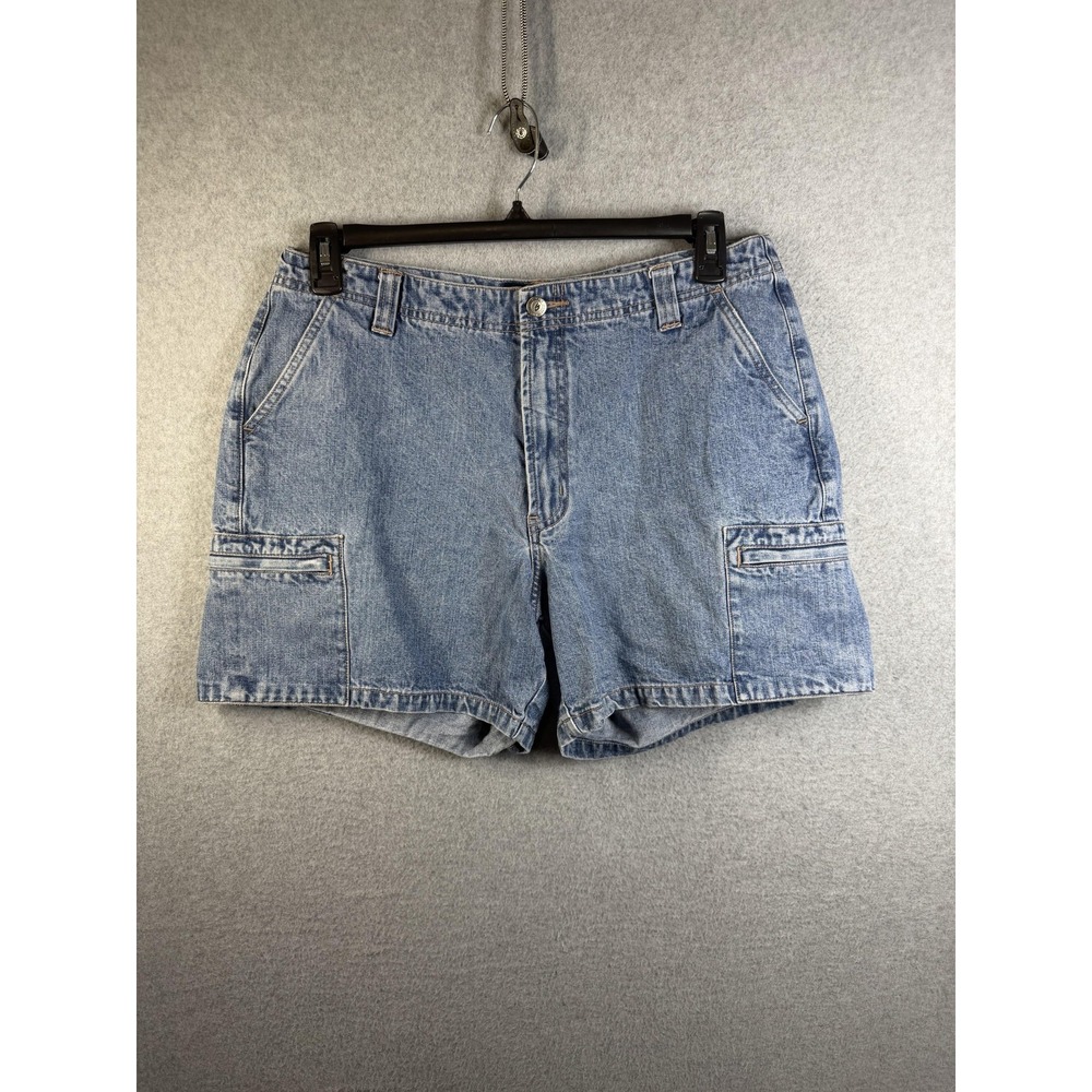 Venezia Jeans Shorts Womens 14 Blue Denim Relaxed Fit Cargo Pockets Casual